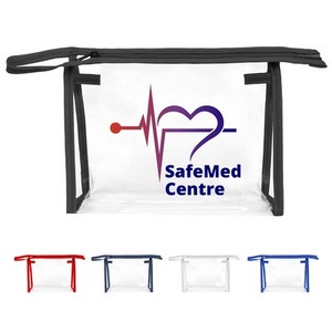 <b>Large</b> Capacity Transparent Clear Cosmetic for <b>Toiletry</b> Pouch Eco-Friendly and Water Resistant Portable TPU <b>Bag</b> with Zipper - Product Image 1