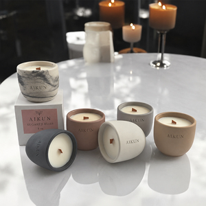 AIKUN Supporting Custom Logo Gift Packaging <b>Scented</b> <b>Candle</b> Bulk Order Supplier Luxury Handmade Soy Wax 5.3 oz Ceramic <b>Candle</b> - Product Image 3