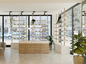 Vitrina Moderna para Exhibición de Gafas Engin Optik, Color Marrón Claro, Estantes Escalonados, Laminada, Rectangular, para Tiendas Minoristas - Product Image 5