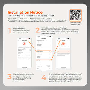 70mai Kit de câblage OBD-II 4 mètres Câble OBD Tension réglable Adaptateur MicroUSB Type C A800 Dash Cam Produit électronique automobile - Product Image 3