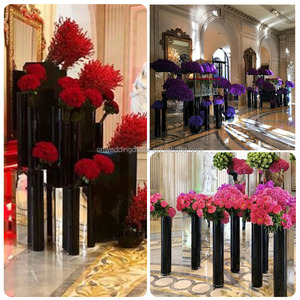 Pièce maîtresse de vase de support de fleur en métal de table lisse pour la décoration de noce - Product Image 6