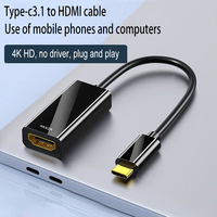 Adaptador Justlink 4K Tipo C a HDMI, USB 3.1, USB-C a HDMI 4K60Hz, Adaptador Macho a Hembra, Convertidor de Cable