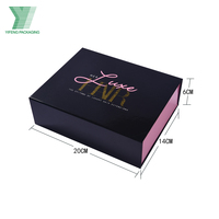 Caja de Regalo de Lujo con Cierre Magnético para Cosméticos, con Papel Brillante Personalizado, Caja de Almacenamiento Plegable para Pelucas, con Espejo