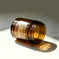 Vente en gros de pots en verre ambré de 4 oz à parois droites, protection UV, en stock, vente chaude, étiquetage personnalisé, norme de contact alimentaire FDA