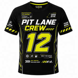 Outdoor Sports Racing Fan <b>Tshirt</b> Full Sublimation Contrast Color Number Print Mens Casual Short Sleeve Fan Racing Shirts - Product Image 5