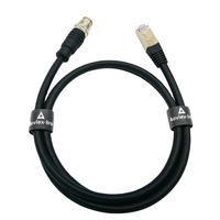 Conector M12 Código X de 8 pines a cable moldeado RJ45 Cámara industrial Cat6 Cable Ethernet Bus de campo industrial