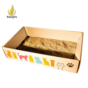 OEM Bac à litière pour chat jetable en carton ondulé épais et robuste, enduit de cire Kraft, pour usage mensuel, Fournisseur en gros pour animaux de compagnie - Product Image 1