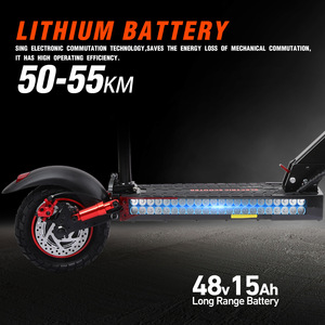 Trottinette pliable avec moteur 800W, pneus à double suspension, batterie lithium 48V 15Ah, étanche, en aluminium, 55 km/h - Product Image 4