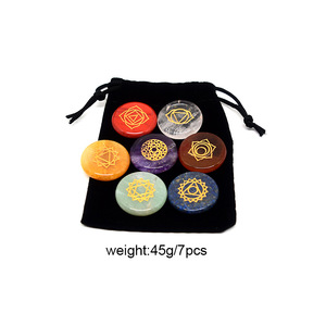 Fabricante siete Chakras amuleto curación Wicca Reiki energía runa piedras caído grabado cristal conjunto budismo Feng Shui - Product Image 6
