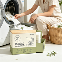 Feuilles de lessive parfumées à l'arbre à thé, portables, nettoyage en profondeur, parfum frais, papier de lessive dissolvable