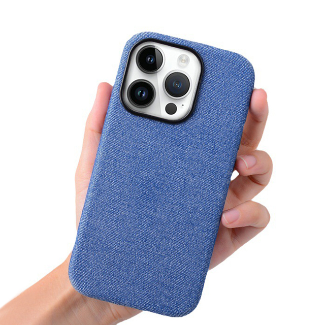 Fashion Mobile Phone Accessories Ultra Thin Slim Breathable Protective Jean Denim Fabric Texture Shockproof case for iphone 16