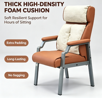 Chaise ergonomique à dossier haut pour Mahjong, avec coussin en mousse épaisse et structure métallique stable, idéale pour la salle à manger, la lecture et les clubs.