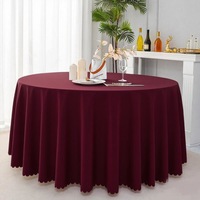 Nappe de table moderne en polyester uni, couleur noire ou blanche, personnalisable, 120 pouces, durable, 190 grammes, pour restaurants