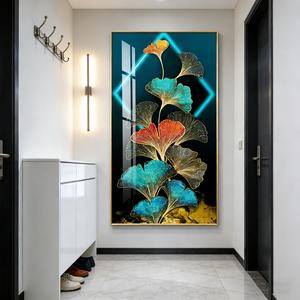 Arte Decorativo de Pared con Hojas de Ginkgo, Impresiones Personalizadas para el Hogar, Pintura de Porcelana de Cristal con Luz LED para Sala de Estar - Product Image 4