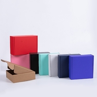 Boîtes en carton ondulé de couleur unie, logo personnalisé, boîte cadeau bleue, emballage durable, boîte d'expédition en papier