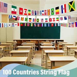 Guirnalda de Banderas de 100 Países, 84 Pies, Poliéster Resistente a la Decoloración, Bandera Mundial para Decoración de Fiestas, Clubes Deportivos, Aulas y Bares - Product Image 4