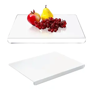 Forma personalizada Acrílico Vegetal Tábua De Corte Antiderrapante Alimentos Cortar Blocos Placa De Corte De Acrílico Claro Para Contador De Cozinha