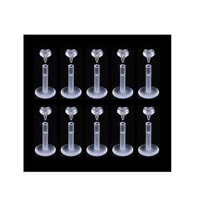 bioplastic push in deffirent shape labret piercing jewelry