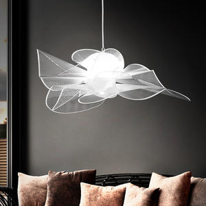 Lampadario a fiori in ferro stile nordico Post-moderno semplice design lampada a sospensione per sala espositiva della galleria d'arte dell'home Office - Product Image 3
