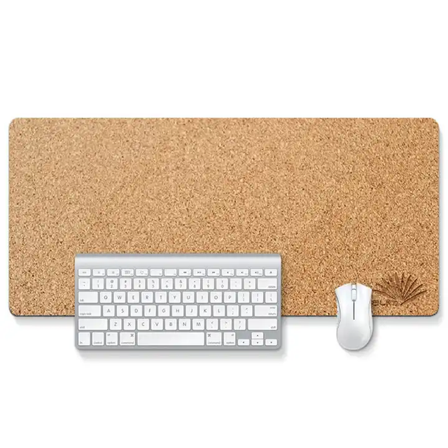 Desk Mat Large Desk Pad Natural PU Leather Cork Mouse Pad