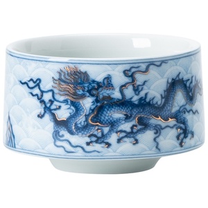 Tazza da Tè in Ceramica di Lusso con Motivo Drago Blu e Bianco Intarsiato in Oro e Argento, Stile Cinese Retrò di Alta Gamma - Product Image 5