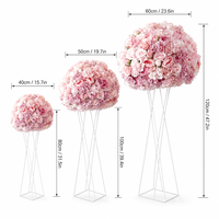 Fleurs et plantes décoratives OEM, centres de table pour événements de mariage, boule de fleurs artificielles en soie, décorations de mariage, fournitures