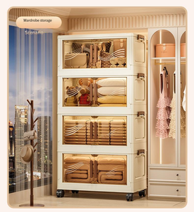 Nhiều lớp lưu trữ tủ tủ quần áo có thể tháo rời phòng ngủ quần áo bộ đồ giường lưu trữ container với Cửa trong suốt - Product Image 2