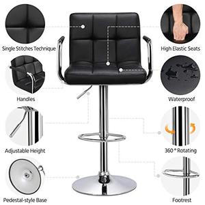 Taburetes de Bar Ajustables, Sillas de Barra de Diseño Moderno, Taburetes Giratorios con Elevación a Gas para Barra de <span class=keywords><strong>Cocina</strong></span>, Giro de 360 Grados - Product Image 4