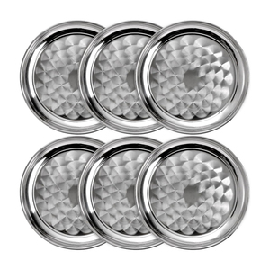 Plateau de service rond en <span class=keywords><strong>acier</strong></span> inoxydable 410, prix plus bas, 35 cm, 40 cm, 45 cm, 50 cm, 60 cm, 70 cm, 80 cm, pour servir les aliments, assiettes rondes pour le dîner - Product Image 1