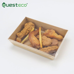 Disposable Salad <b>Box</b> Food Kraft Paper Sushi Paper Boxes with Divider Paper Swiss Roll <b>Cake</b> <b>Box</b> - Product Image 5