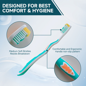 उच्च गुणवत्ता वाले कस्टम लोगो यात्रा मैनुअल टूथब्रश नरम ब्रिस्टल प्लास्टिक को घर के उपयोग के लिए वयस्क टूथब्रश - Product Image 2