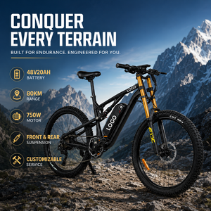 Vélo de montagne Long Bike 27,5 pouces 750W 48V 20Ah 80 km d'autonomie en aluminium, modèle DH420, double moteur, personnalisé - Product Image 1