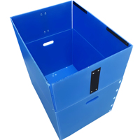 Boîte en plastique pliable de qualité industrielle, durable et empilable, en Coroplast, pour le stockage et les services de découpe