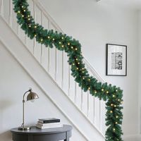 9FT 2.7M Yapay Noel Çelenk Yoğun PVC Herdökenli Çam Asması İç Mekan Dış Mekan Şömine Merdiven Ev Bahçe Noel DIY Dekorasyonu