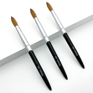 मैट ब्लैक मेटल हैंडल नए नाखून पाउडर पेन पेशेवर ऐक्रेलिक नाखून कला ब्रश आकार 14 16 18 राउंड प्रकार 100% 80% कोलिंस्की - Product Image 3