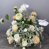 Bouquet de fleurs artificielles de luxe SMOOTH, centre de table, calla, gypsophile, arrangement floral pour mariage, fête, décoration d'événements