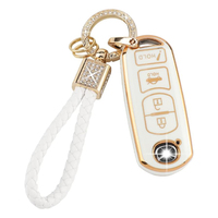 Meilleures ventes transfrontalières : Étui de clé de voiture à bordure dorée, pendentif anneau carré en diamant, porte-clés en corde, best-seller Amazon