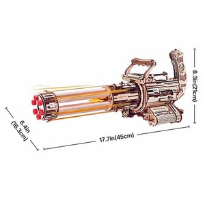 <span class=keywords><strong>Robotime</strong></span> <span class=keywords><strong>Rokr</strong></span> Tiktok - Pistola de Juguete de Goma LQA01, Pistola de Tambor Giratorio, Rompecabezas 3D de Madera - Product Image 2