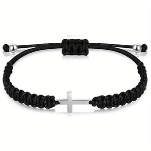 Hot Stainless Steel Cross Woven Rope <b>Bracelet</b> Friendship Couple Lucky Red <b>String</b> <b>Bracelet</b> Women Men <b>Bracelet</b> Jewelry - Product Image 1