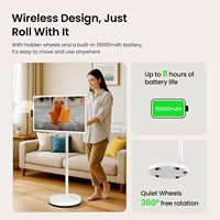 Nuevo Televisor Portátil Inteligente FHD de 32 Pulgadas, 2.ª Generación, 16 (8+8) GB de RAM + 128 GB, Android 15, Certificado EDLA, Ruedas Giratorias, Batería de 15000 mAh