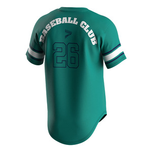 Kaus Baseball Jepang pria bordir kustom kaus bisbol kerah V seragam pria - Product Image 4