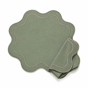 Servilletas y Manteles Individuales de Lino Francés 100%, Manteles Individuales de Tela con Forma Irregular Personalizada, Lisos, Teñidos, Bordados, de Color Sólido, de Algodón y Lino - Product Image 1