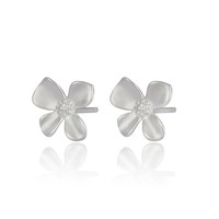 Zierliche S925 Silber Unregelmäßige Blumen-Ohrstecker 925 Sterling Silber Strukturierte Blumenohrringe