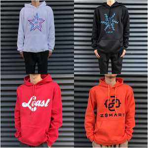 Oversized <b>Men's</b> 100% Cotton High Street Style Anti-shrink <b>Short</b> <b>Sleeve</b> Knitted Front Logo Custom Streetwear <b>Hoodies</b> - Product Image 3