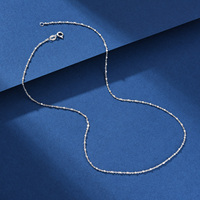 Vente en gros de chaîne de câble italienne en argent sterling 925 de 1mm collier de confinement de perles carrées de 2mm pierre principale de haute qualité et de perles