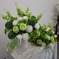 Fleurs artificielles en gros pour arrangements floraux de mariage, boule de fleurs blanches et vertes et guirlande pour centres de table de fête