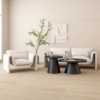 Nouvelle conception de mobilier commercial moderne, ensemble de canapés en tissu lin avec fauteuil et tables basses pour la réception d'entreprise