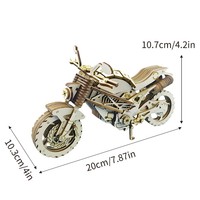 Kit de puzzle 3D en bois, modèle de tricycle/moto de dessin animé, à assembler mécaniquement, jouet éducatif DIY pour adultes, artisanat pour la maison