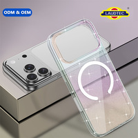 Coque de téléphone transparente magnétique antichoc anti-jaunissement en TPU+PC avec paillettes dégradées pour iPhone 17 18 Pro/Pro Max (vente en gros)