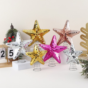 Décoration de Noël en forme d'étoile à 5 branches pour sapin, boule disco miroir brillante <span class=keywords><strong>et</strong></span> étincelante, idéale pour les fêtes, les remises de diplômes <span class=keywords><strong>et</strong></span> la décoration intérieure. - Product Image 2